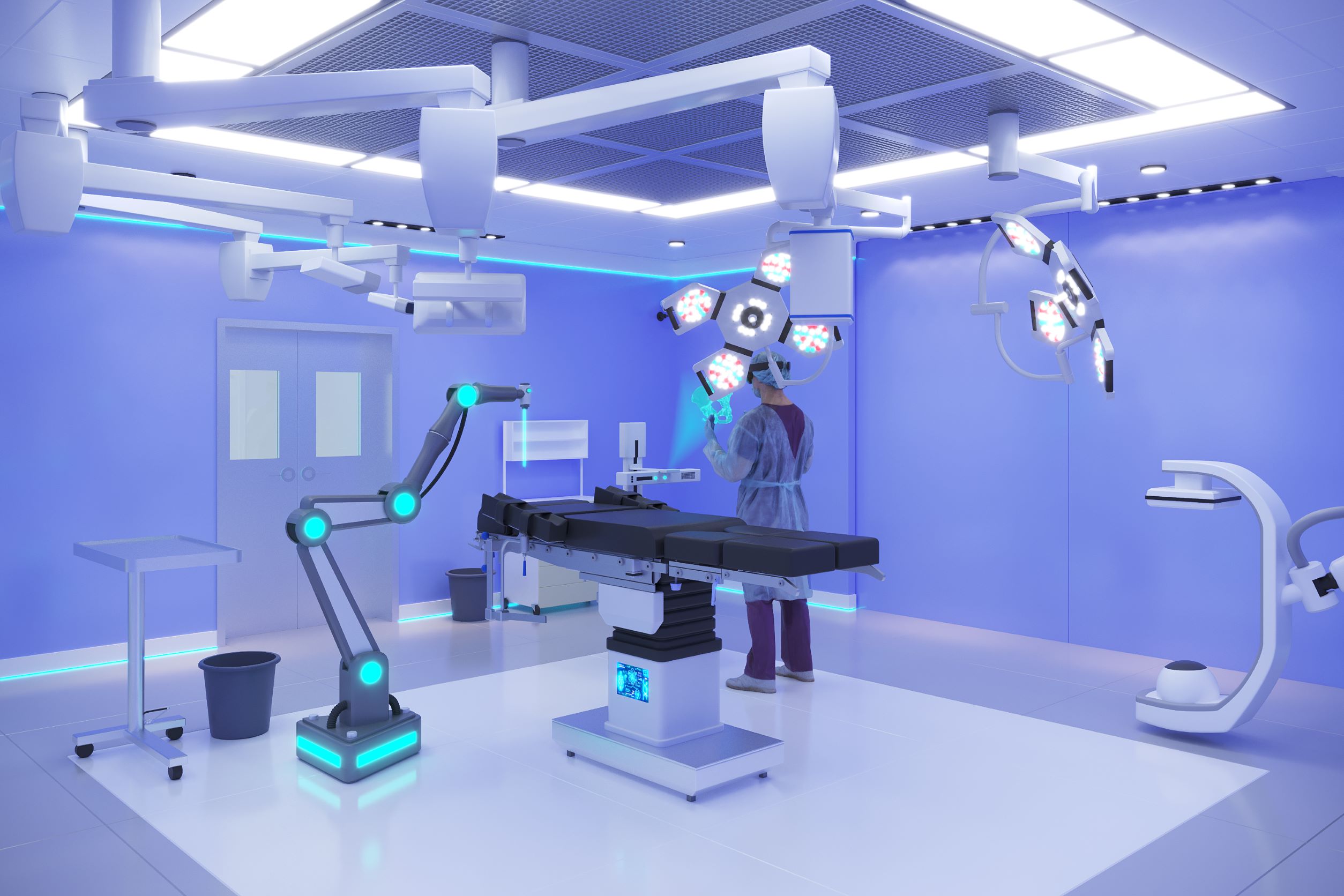 The OR-X is a 1:1 copy of a Balgrist operating room with the latest digital OR control system